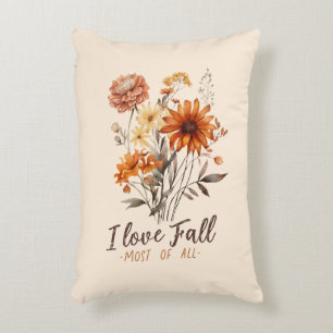 I Love Fall Most of All – Autumn Foliage Accent Pillow