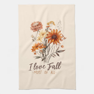 I Love Fall Most of All – Autumn Foliage Kitchen Towel