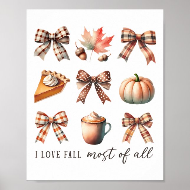 I Love Fall Most Of All Fall Season Thanksgiving  Poster (Front)