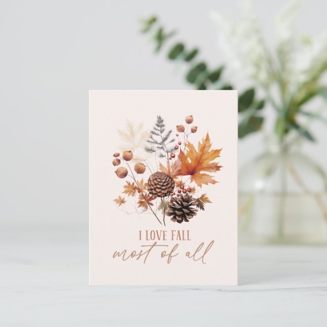 I Love Fall Most Of All Leaves Foliage Postcard (Standing Front)