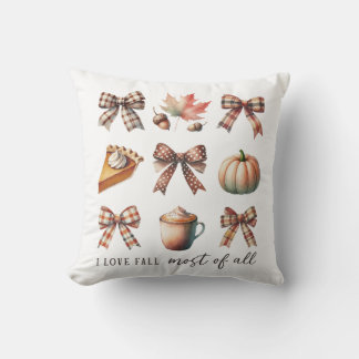 I Love Fall Most of All Throw Pillow