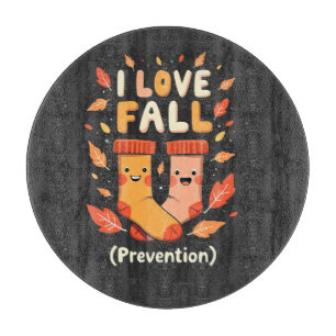 I Love Fall Prevention Autumn Cozy Pumpkin Spice  Cutting Board