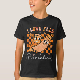 I Love Fall Prevention Fall Physical Therapy Women T-Shirt
