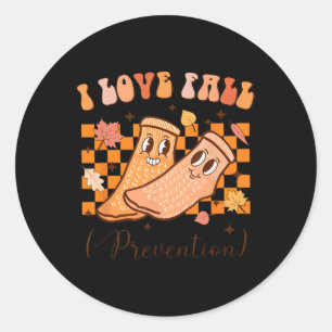 I Love Fall Prevention Fall Thanksgiving Nurse Fal Classic Round Sticker