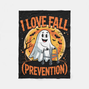I Love Fall Prevention Physical Therapy Halloween Fleece Blanket