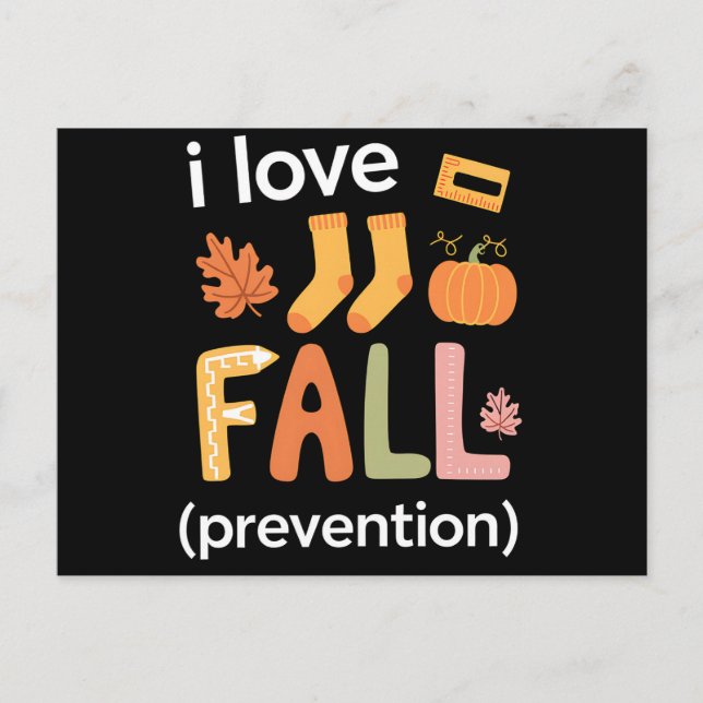 I Love Fall Prevention Postcard (Front)