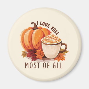 I Love Fall - Pumpkin and Pumpkin Spice Latte Magnet