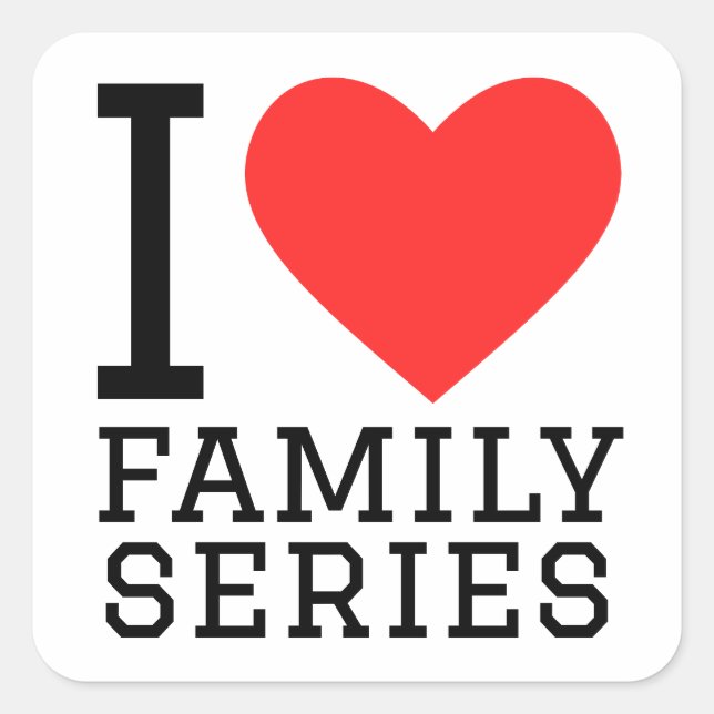 I love family series  square sticker (Front)