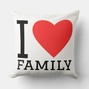i love family throw pillow