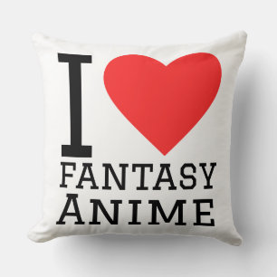 I love fantasy anime throw pillow