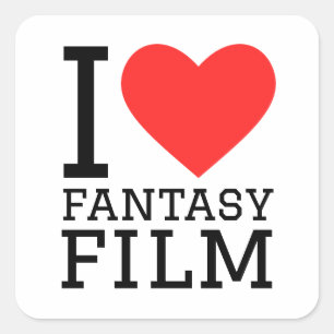 I love fantasy film square sticker