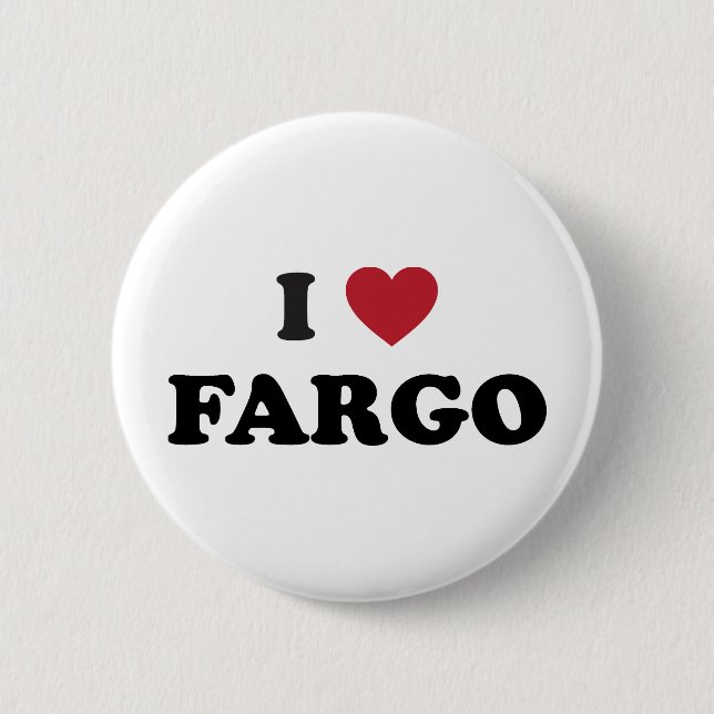I Love Fargo North Dakota 2 Inch Round Button (Front)