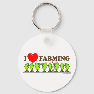 I Love Farming Keychain
