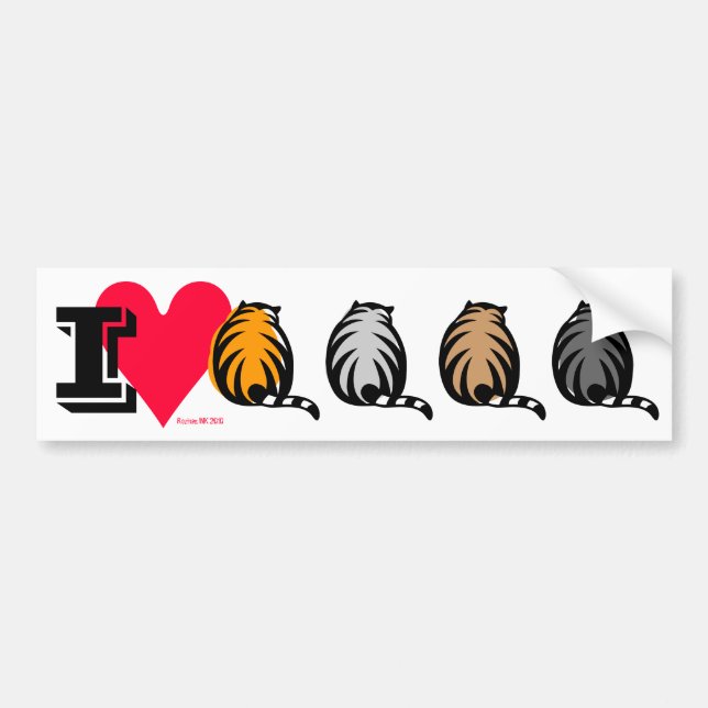 I Love Fat Cats! Bumper Sticker (Front)