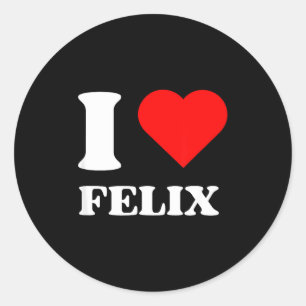 I Love Felix I Heart Felix Name Y2k Valentines Day Classic Round Sticker