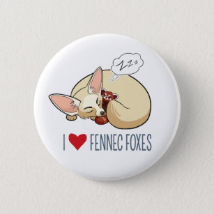I Love Fennec Foxes - Cartoon Fennec Fox 2 Inch Round Button