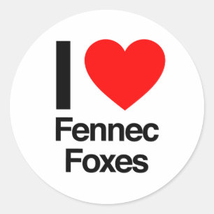 i love fennec foxes classic round sticker