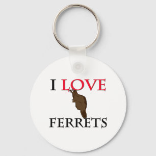 I Love Ferrets Keychain