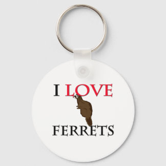 I Love Ferrets Keychain