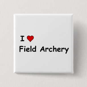 I Love Field Archery 2 Inch Square Button