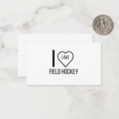 I LOVE FIELD HOCKEY CARD (Front/Back In Situ)
