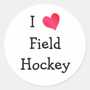 I Love Field Hockey Classic Round Sticker