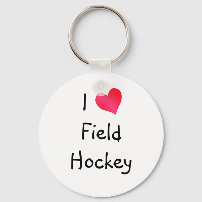I Love Field Hockey Keychain (Front)