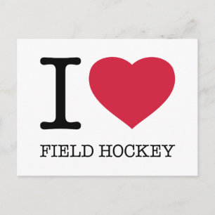I LOVE FIELD HOCKEY POSTCARD