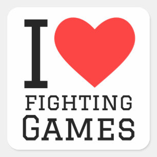 I love fighting games square sticker