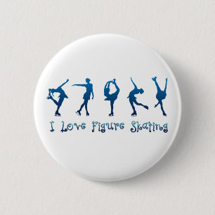 I love figure skating- blue 2 inch round button