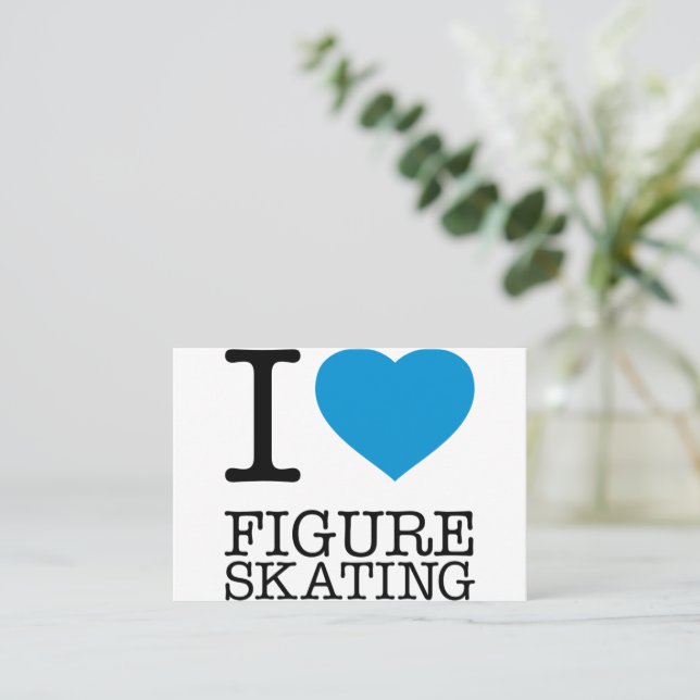 I LOVE FIGURE SKATING BUSINESS CARD (Standing Front)