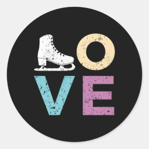 I Love Figure Skating Classic Round Sticker