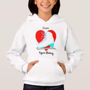 I Love Figure Skating Cute Blue Ice Skate Heart