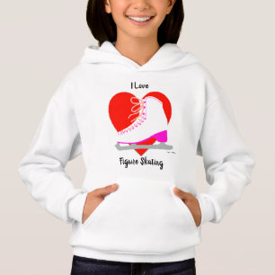 I Love Figure Skating Cute Pink Ice Skate Heart