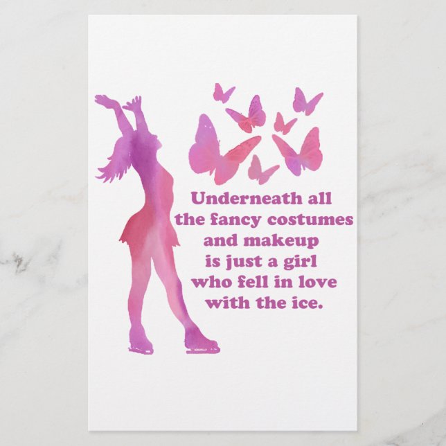I Love Figure Skating Giftware Butterflies Skater (Front)