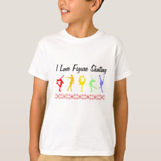 I love figure skating Girls Rainbow T-Shirt