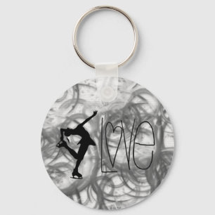 I Love Figure Skating Key Chains - ice swirls