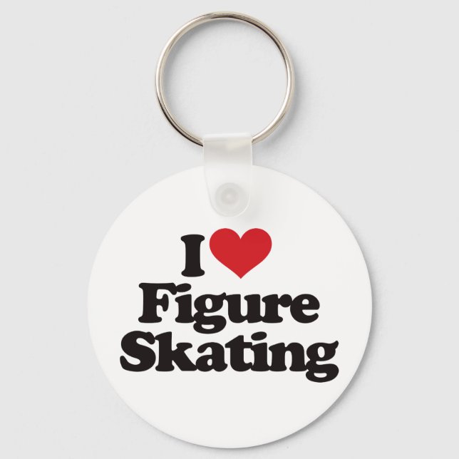 I Love Figure Skating Keychain (Front)