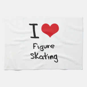 I Love Figure Skating Kitchen Towel