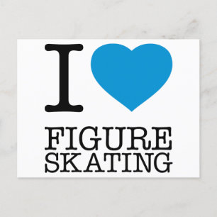 I LOVE FIGURE SKATING POSTCARD