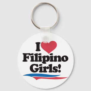I Love Filipino Girls Keychain