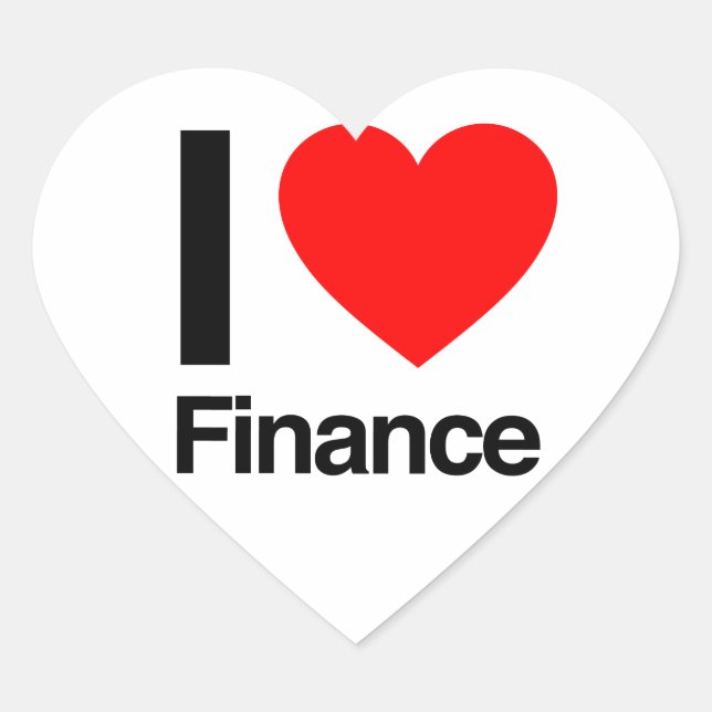 i love finance heart sticker (Front)