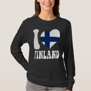I Love Finland I Love Helsinki Finland Flag Heart T-Shirt