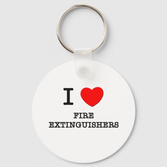 I Love Fire Extinguishers Keychain (Front)