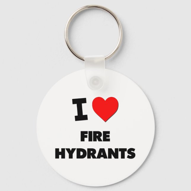 I Love Fire Hydrants Keychain (Front)
