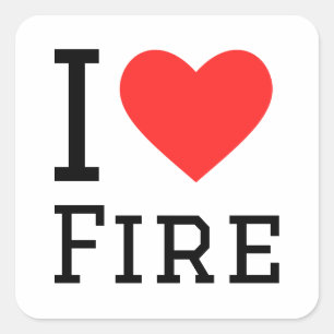 I love fire square sticker
