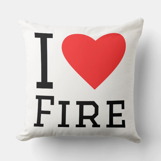 I love fire throw pillow (Front)