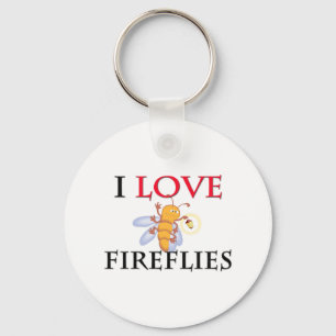 I Love Fireflies Keychain
