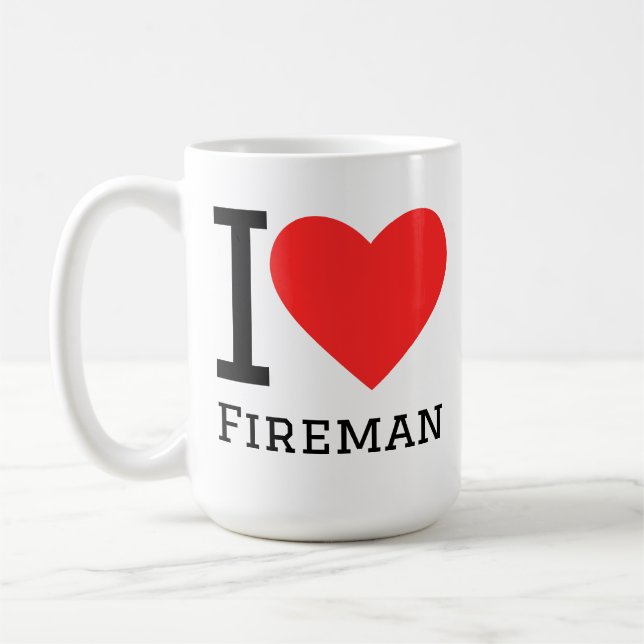 I love fireman  coffee mug (Left)