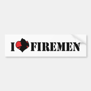 I Love Firemen Bumper Sticker